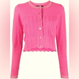 NWT ⭐️ PAULE KA Cropped Cardigan ⭐️ Color is Rose Shocking ⭐️ Beautiful details